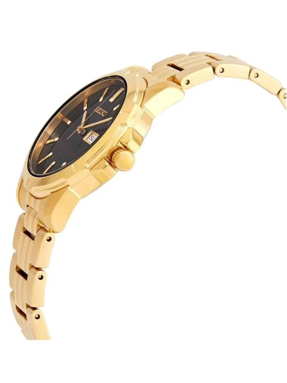 NWT Seiko Essentials Quartz Black Dial Men's Watch